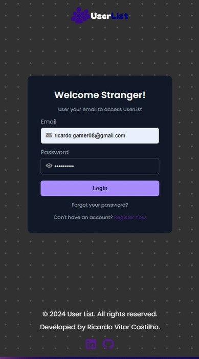 UserList - Front + API